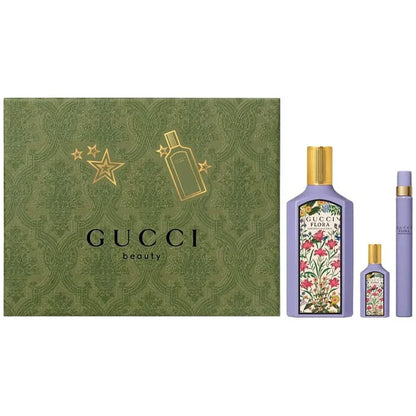 Gucci Flora Gorgeous Magnolia Eau de Parfum for Women Gift Set (EDP 100ml + Mini 5ml + Travel Spray 10ml)
