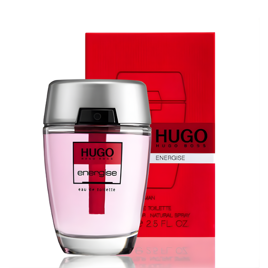 Hugo Boss Energise perfume bottle and packaging on a white background