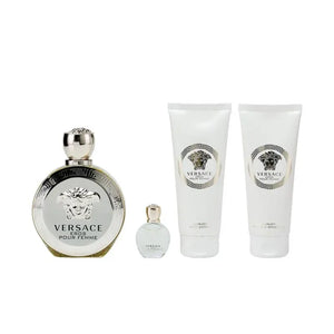 Versace Eros Pour Femme Eau de Parfum for Women Gift Set (EDP 100ml + Body Lotion 100ml + Shower Gel 100ml + Beauty Case)