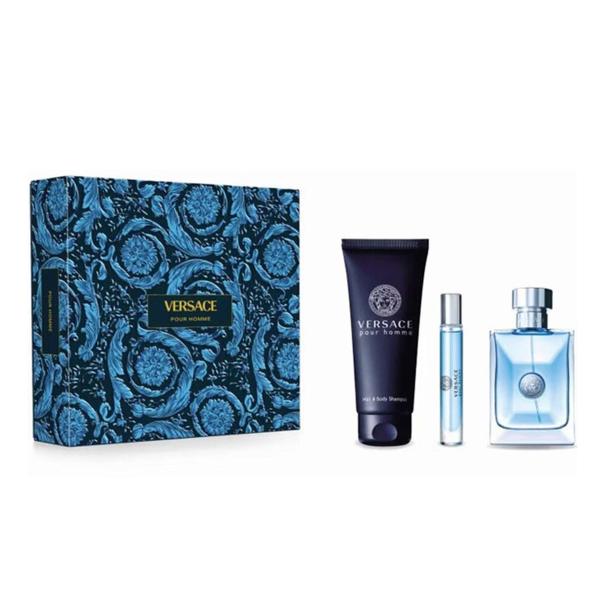 Versace Pour Homme Eau de Toilette for Men 3-Piece Gift Set