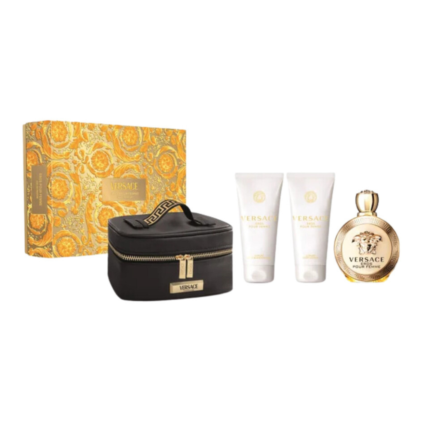Versace Eros Pour Femme Eau de Parfum 100ml + Body Lotion 100ml + Shower Gel 100ml +Beauty Case