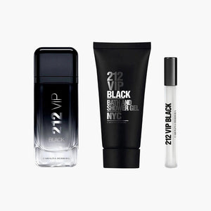 Carolina Herrera 212 VIP Black Eau de Parfum for Men Gift Set (EDP 100ml + Shower Gel 100ml + Mini 10ml)